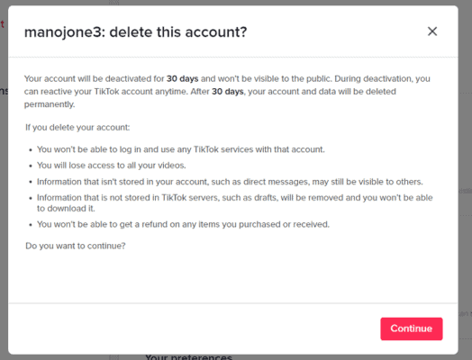 How to Delete a TikTok Account (Step-by-Step) 3