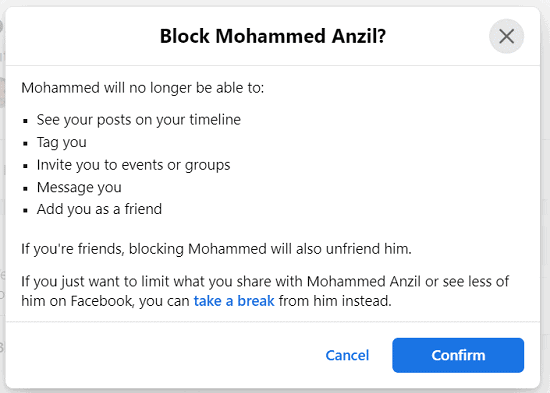 Block-facebook-friend