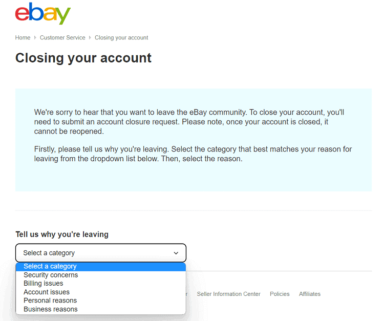 How to Delete eBay Account 5