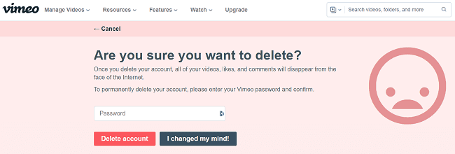 How to Delete Vimeo Account 4